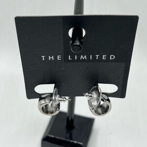 The Limited Huggie Hoop SIlver Earrings Post